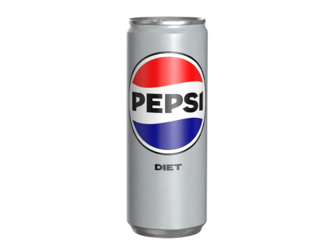 Pepsi Diet Drink Can Slim 250ml 02 3D Model