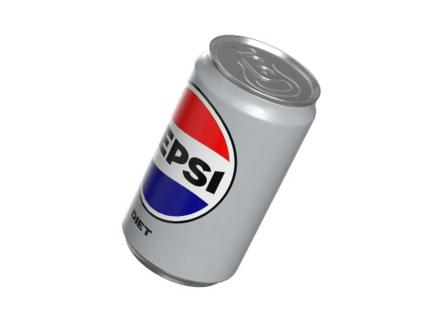 Pepsi Diet Drink Can Sleek 200ml 03 3D Model