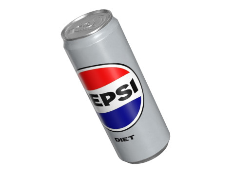 Pepsi Diet Drink Can Sleek 330ml 07 Model 3D