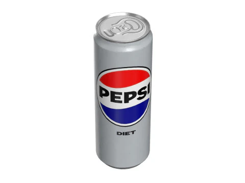 Pepsi Diet Drink Can Sleek 355ml 08 3D Model