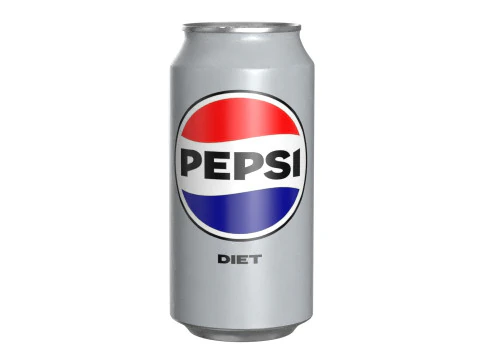 Lata de bebida diet&eacute;tica Pepsi 375ml 12 Modelo 3D