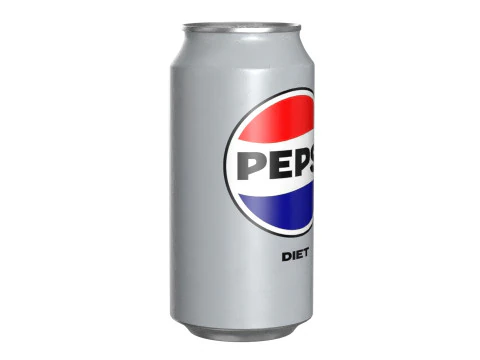 Lata de bebida diet&eacute;tica Pepsi 375ml 12 Modelo 3D
