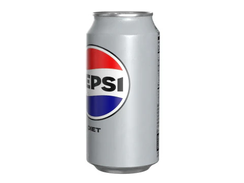 Lata de bebida diet&eacute;tica Pepsi 375ml 12 Modelo 3D