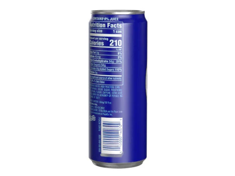 Pepsi Drink Can Sleek 330ml PBR 07 3D Model
