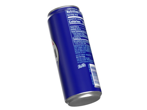 Pepsi Drink Can Sleek 330ml PBR 07 3D Модель