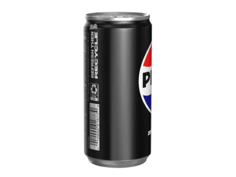 Pepsi Zero Drink Can Slim 190ml 01 3D Model