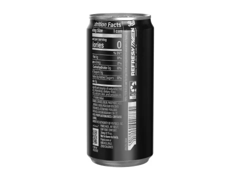 Pepsi Zero Drink Can Sleek 250ml 04 3D Model