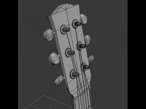 guitar with stickers 3D Model