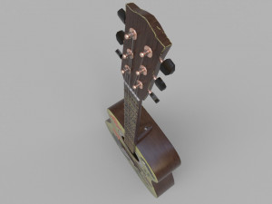 guitar with stickers 3D Model