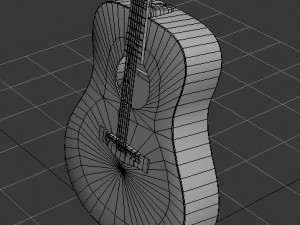 guitar with stickers 3D Model