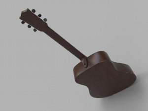 guitar with stickers 3D Model