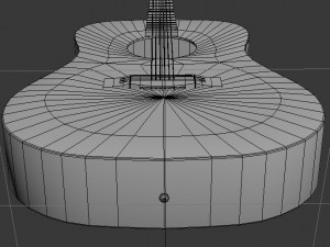guitar with stickers 3D Model