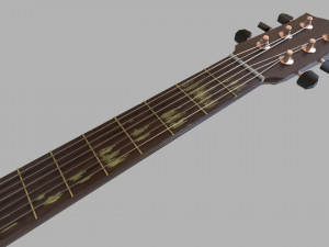 guitar with stickers 3D Model