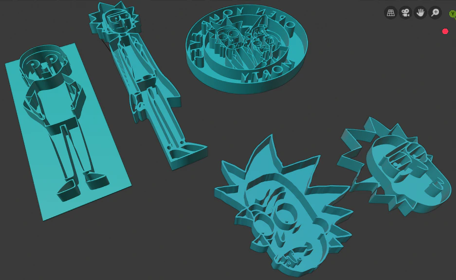rick morty cookie cutters 3D Print Model .c4d .max .obj .3ds .fbx .stl .blend