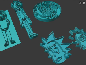 cortadores de galletas rick morty Modelo de impresión 3D