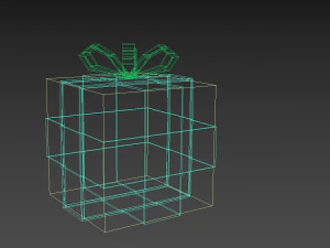 christmas giftboxes with bows low-poly 3D Model