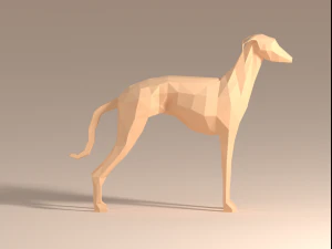 lebrel perro de caza perro de caza low-poly Modelo 3D