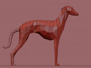 sighthound gazehound hunting dog low-poly 3D Model