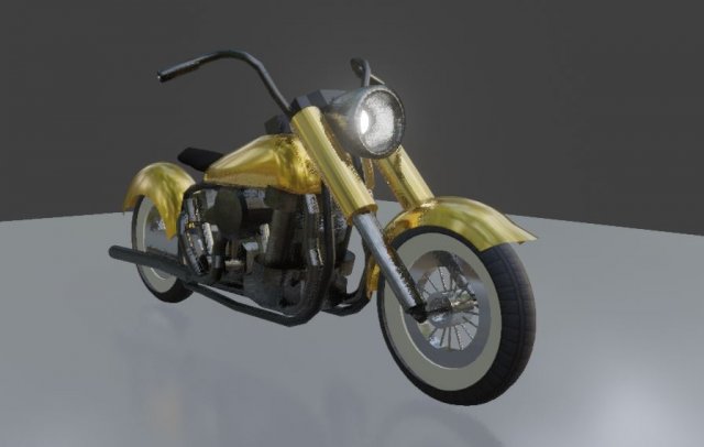 realistic gold motorcycle 3D 模型 .c4d .max .obj .3ds .fbx .stl .blend 