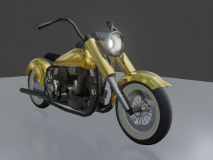 realistic gold motorcycle 3D 模型
