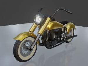 realistic gold motorcycle 3D 模型