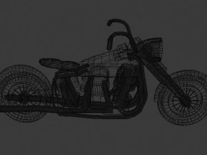 realistic gold motorcycle 3D Model