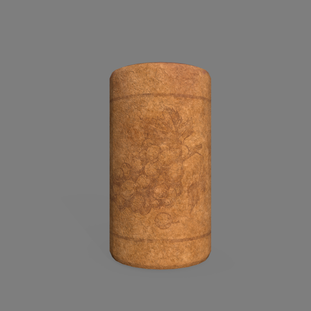 Wine cork 3D Модель .c4d .max .obj .3ds .fbx .stl .blend 