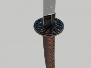 Samurai katana Modello 3D