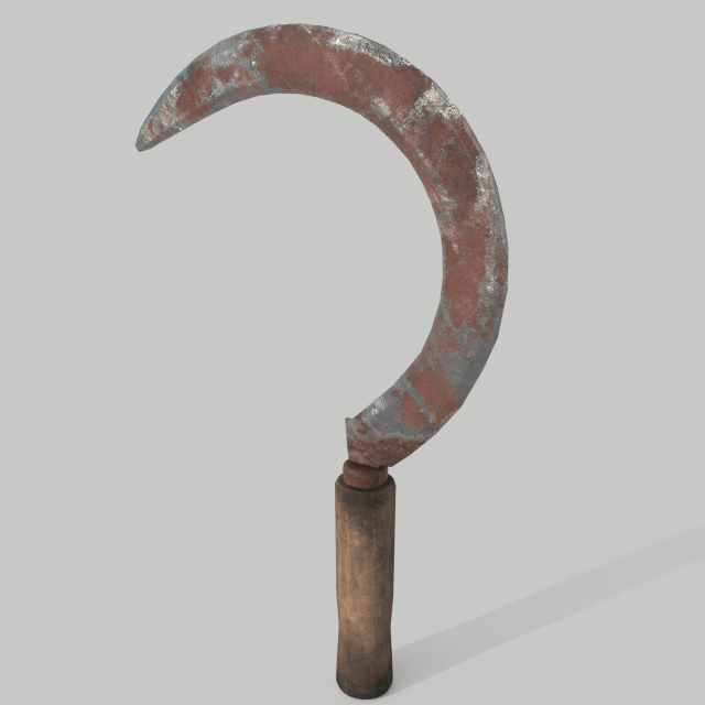 Rusted sickle 3D 模型 .c4d .max .obj .3ds .fbx .stl .blend 
