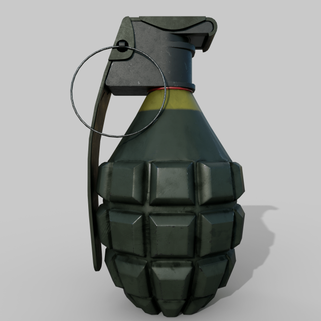 Grenade MK 2 3D Model .c4d .max .obj .3ds .fbx .stl .blend 
