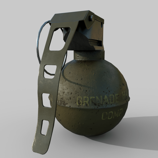 Grenade M67 3D 模型 .c4d .max .obj .3ds .fbx .stl .blend 