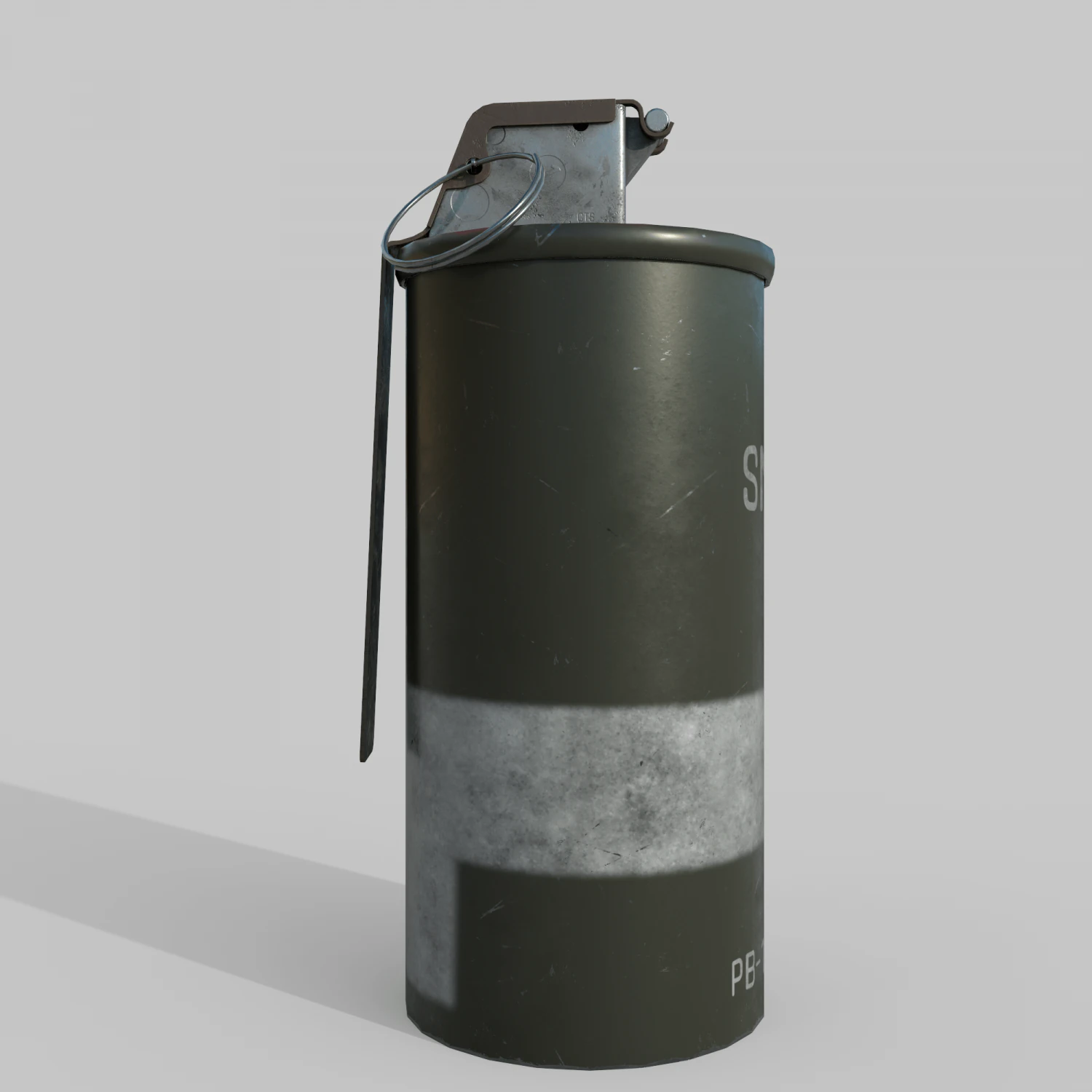 Grenade M18 Smoke Red 3D Model .c4d .max .obj .3ds .fbx .stl .blend 