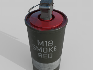 Grenade M18 Smoke Red 3D Model