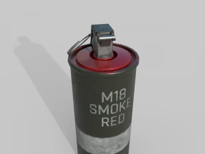 Grenade M18 Smoke Red 3D Model