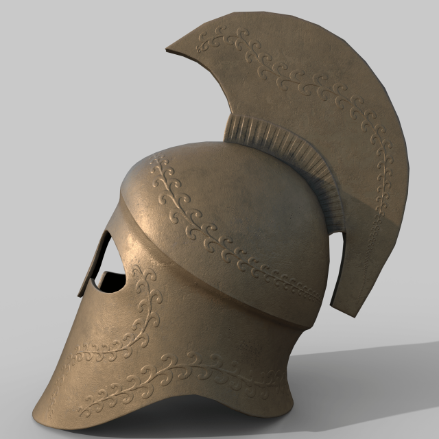 Greek helmet 3D 모델 .c4d .max .obj .3ds .fbx .stl .blend 