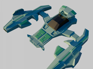 Low poly spaceship 3D Model