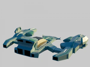 Low poly spaceship 3D Model