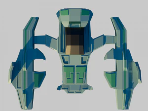 Low poly spaceship 3D Model