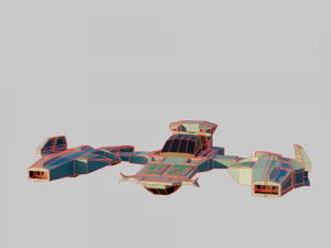 Low poly spaceship 3D Model