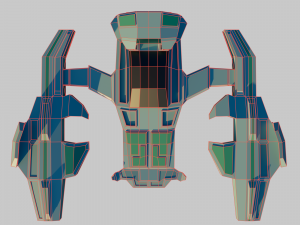 Low poly spaceship Model 3D
