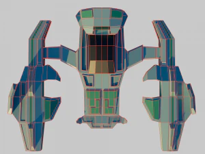 Low poly spaceship 3D Model