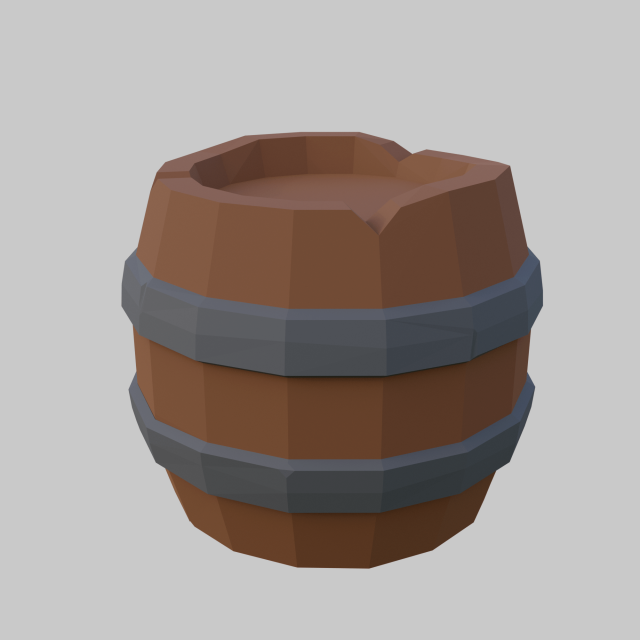 Wooden barrel 3D Model .c4d .max .obj .3ds .fbx .stl .blend 