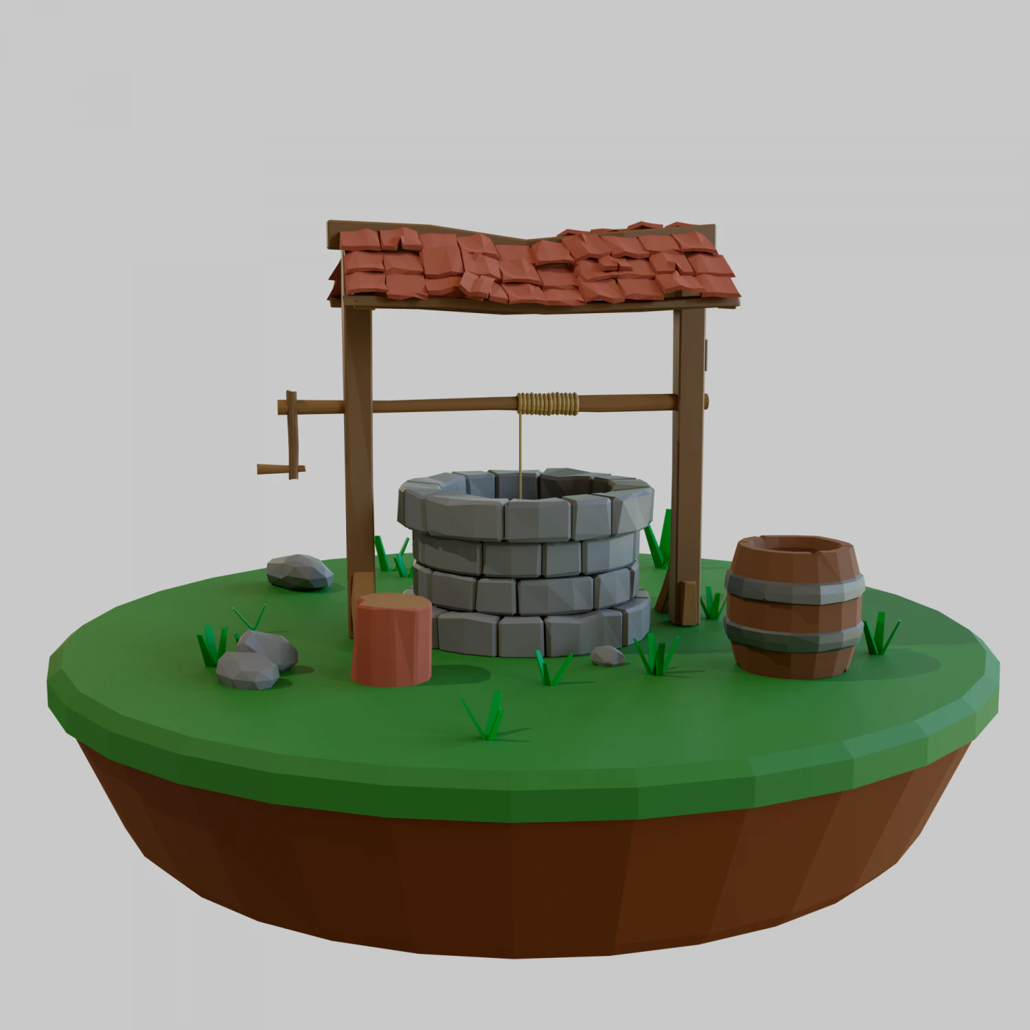 Well scene 3D Model .c4d .max .obj .3ds .fbx .stl .blend 