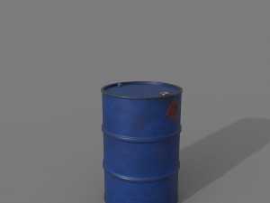 Barrel blue dirty Modèle 3D