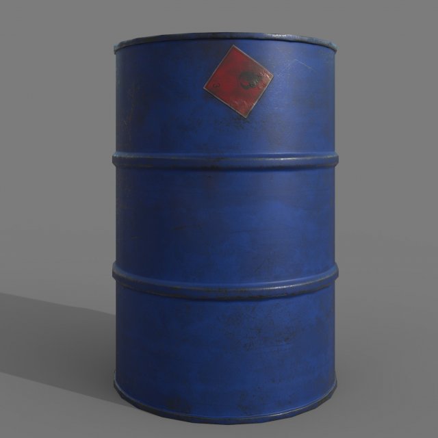 Barrel blue dirty Modèle 3D .c4d .max .obj .3ds .fbx .stl .blend 