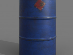 Barrel blue dirty Modelo 3D