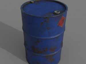 Barrel blue rusty Modelo 3D