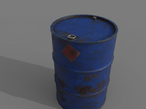 Barrel blue rusty 3D 모델