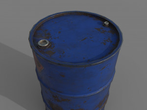 Barrel blue rusty 3D 모델