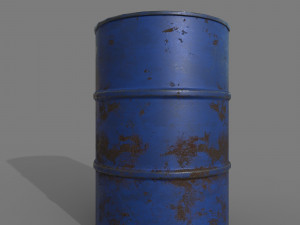 Barrel blue rusty 3D 모델